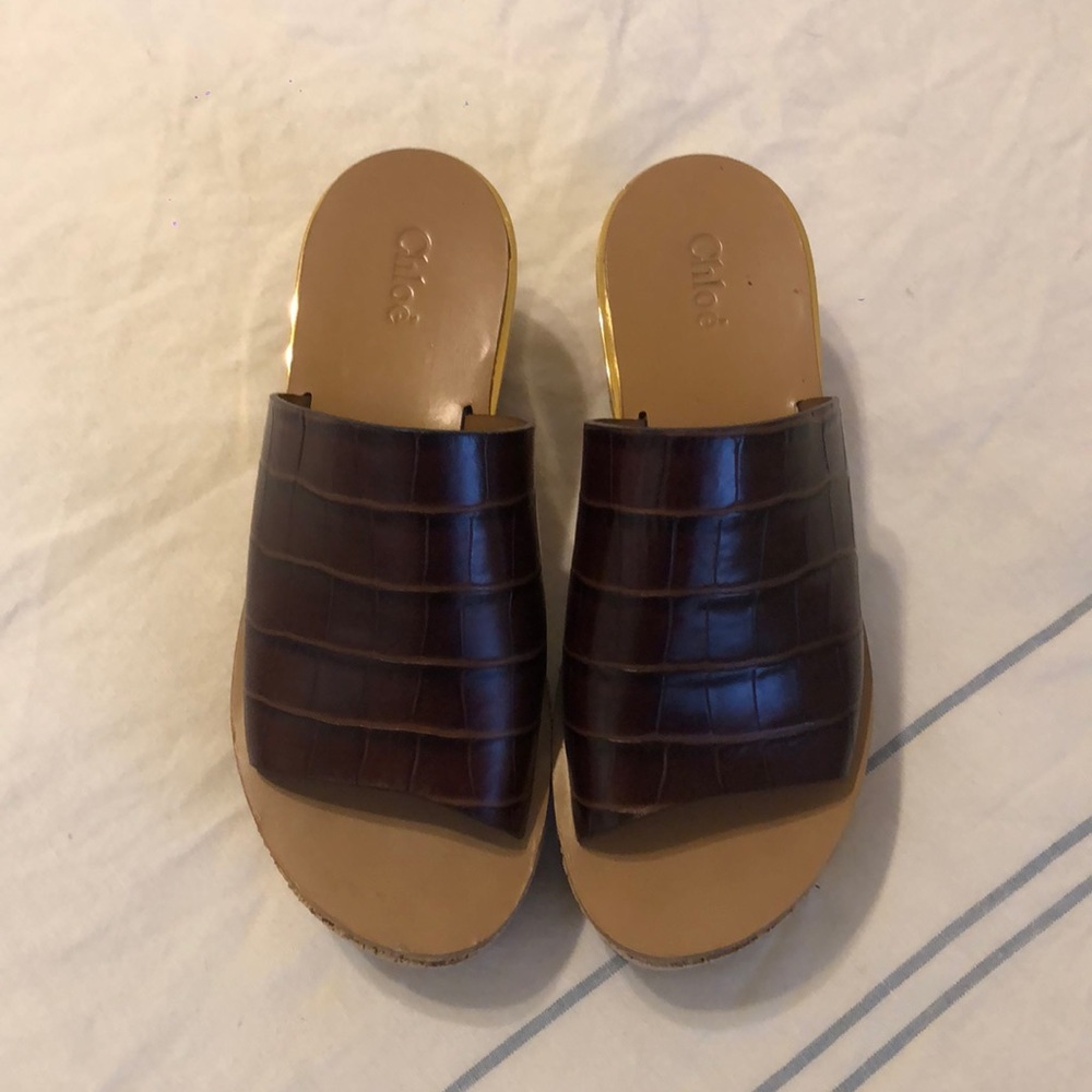 Chloe Espadrille Croc Slides